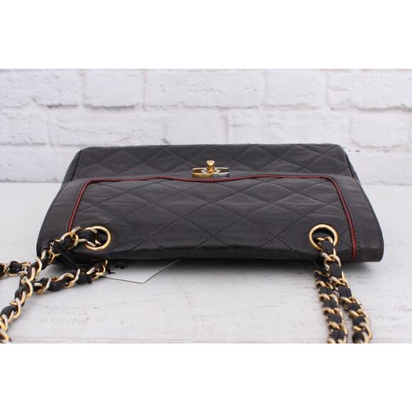 Chanel Paris Limited Two Tone Double Flap Black Lambskin Shoulder Crossbody - Picture 11 of 12